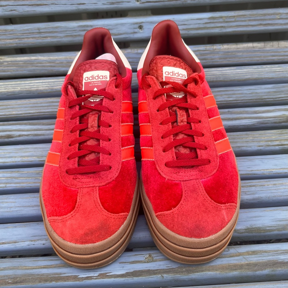 Adidas Gazelle Bold Red Lowtop Sneakers - Picture 6 of 9